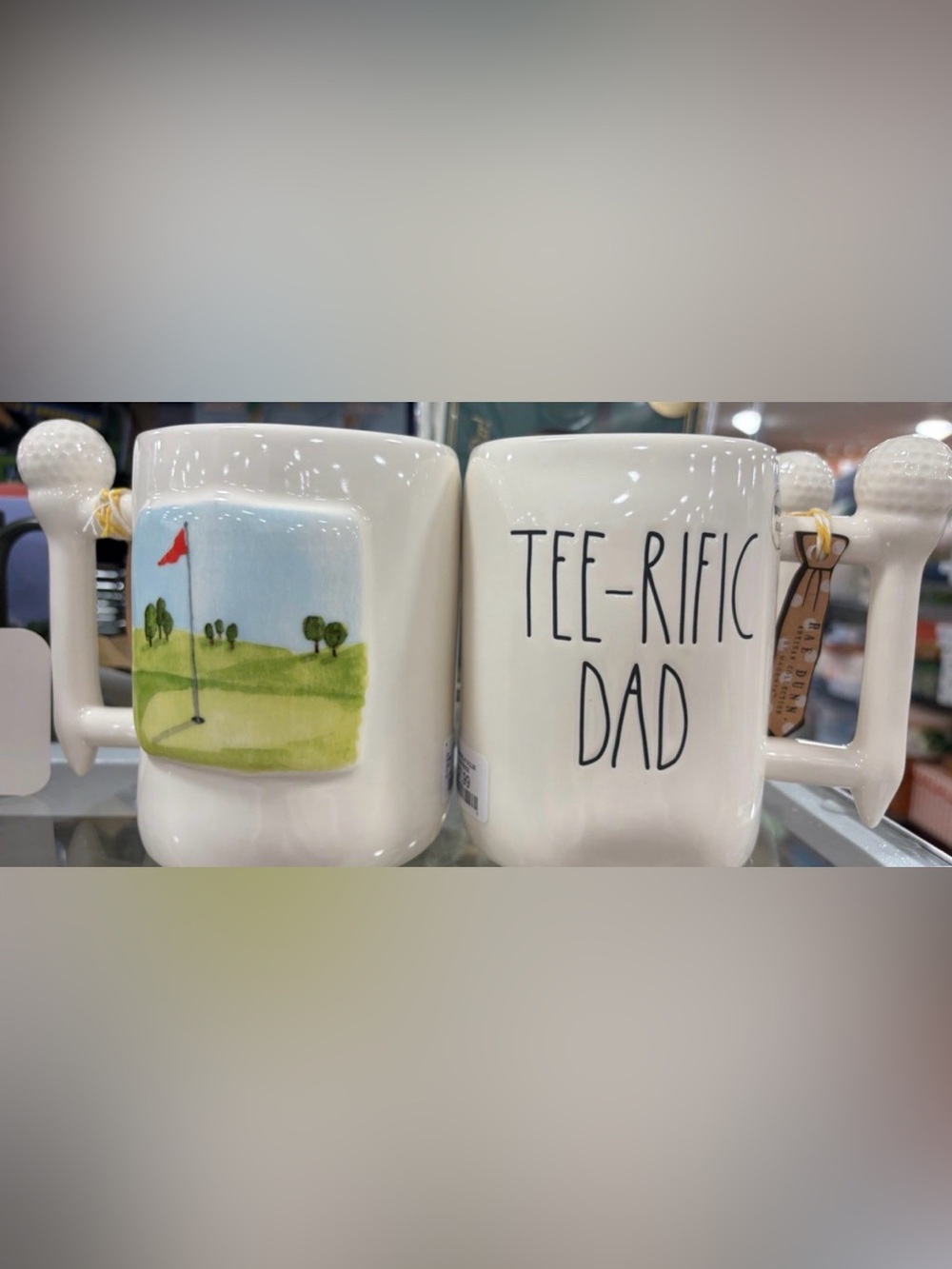 White Ceramic Mug with Black Lettering and Green Accent